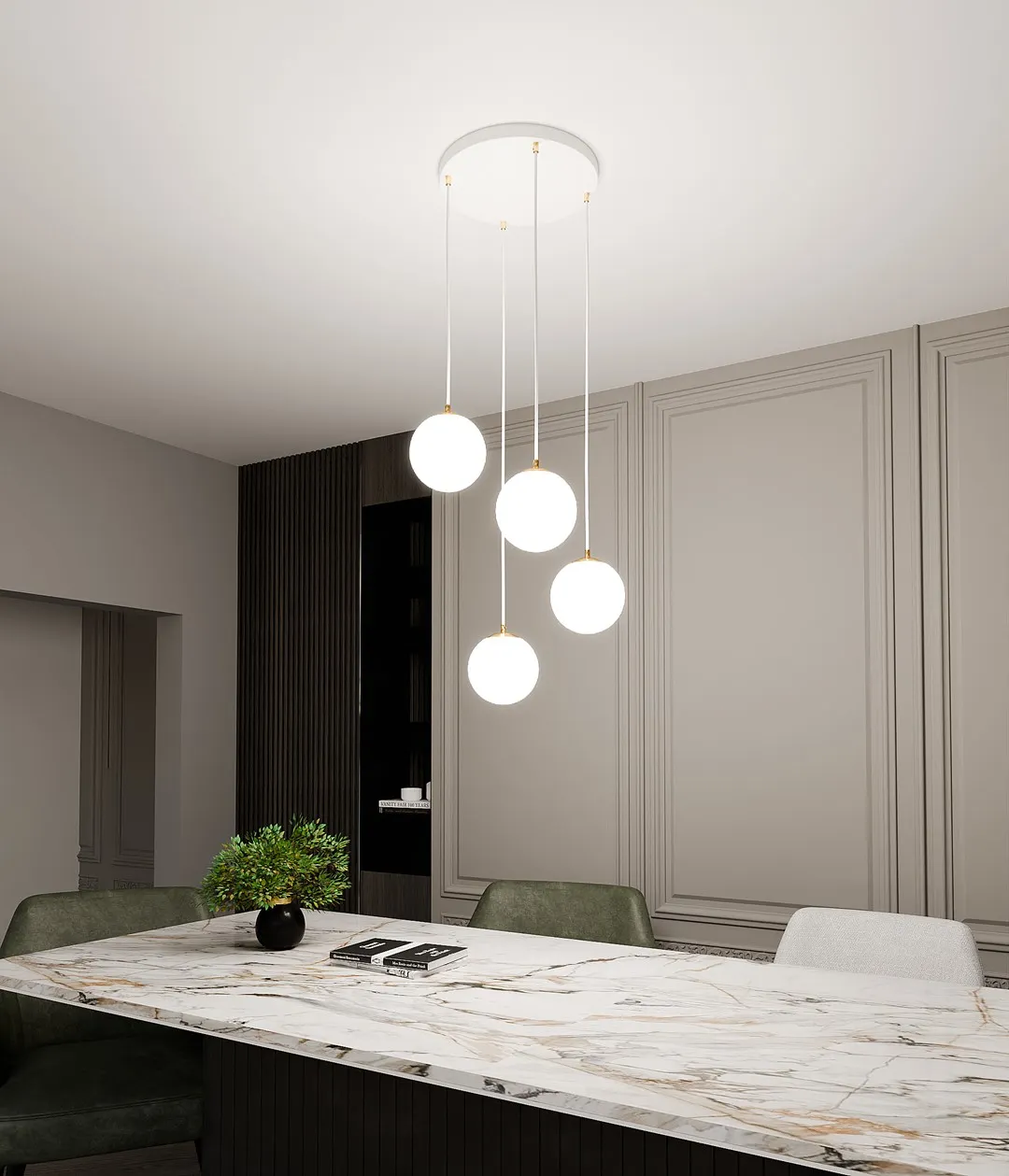 Lampa wisząca ROYAL Biały,Złoty 1244/4 - 1244/4