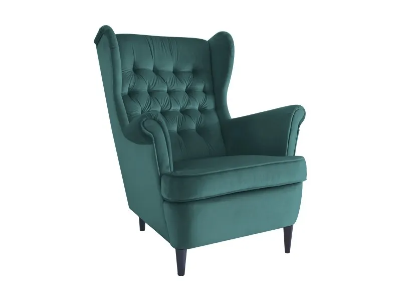 Fotel HARRY VELVET Bluvel 78 zielony wenge Signal