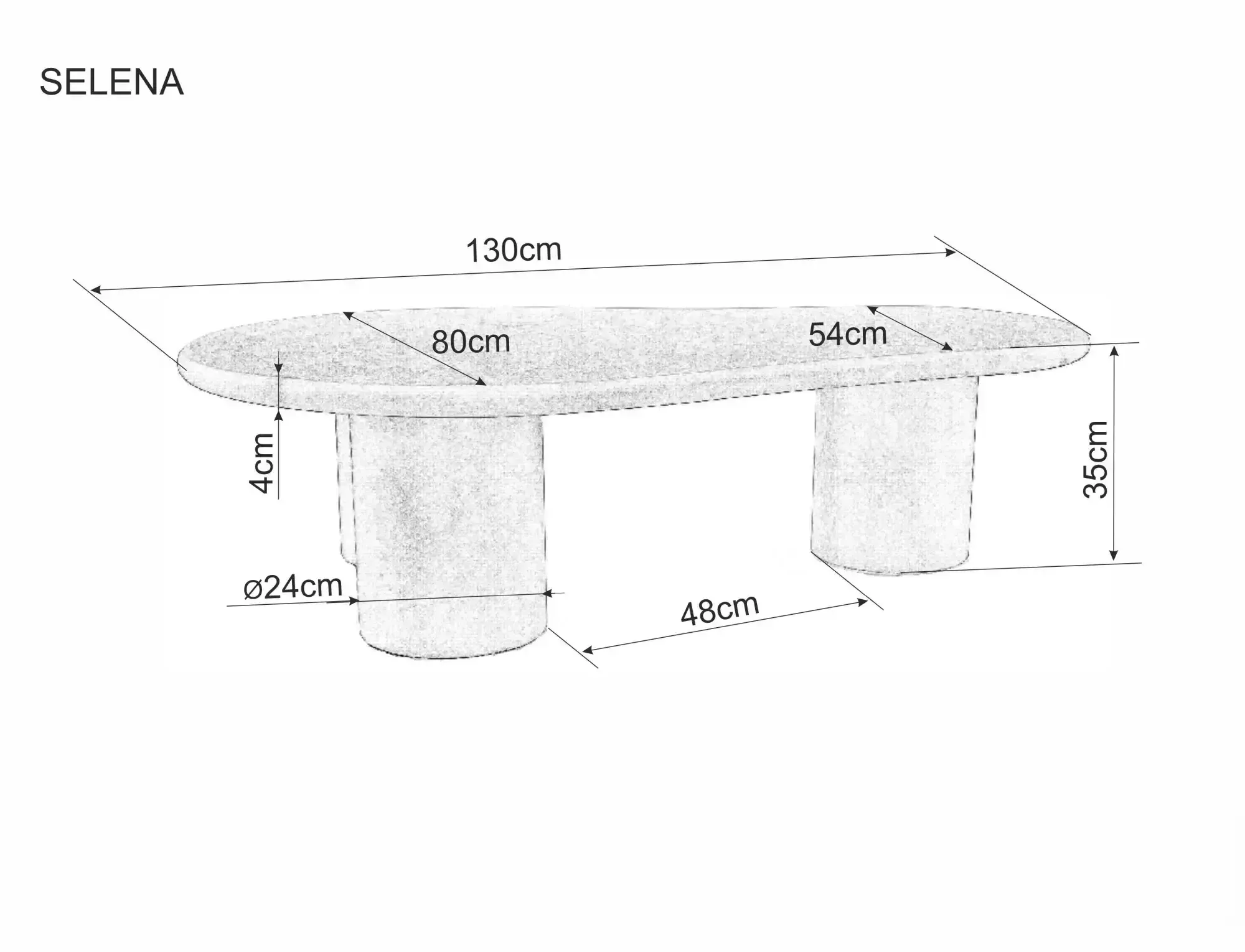 stół, meble, tulejowy, kolor szary, na zdjęciu technicznym