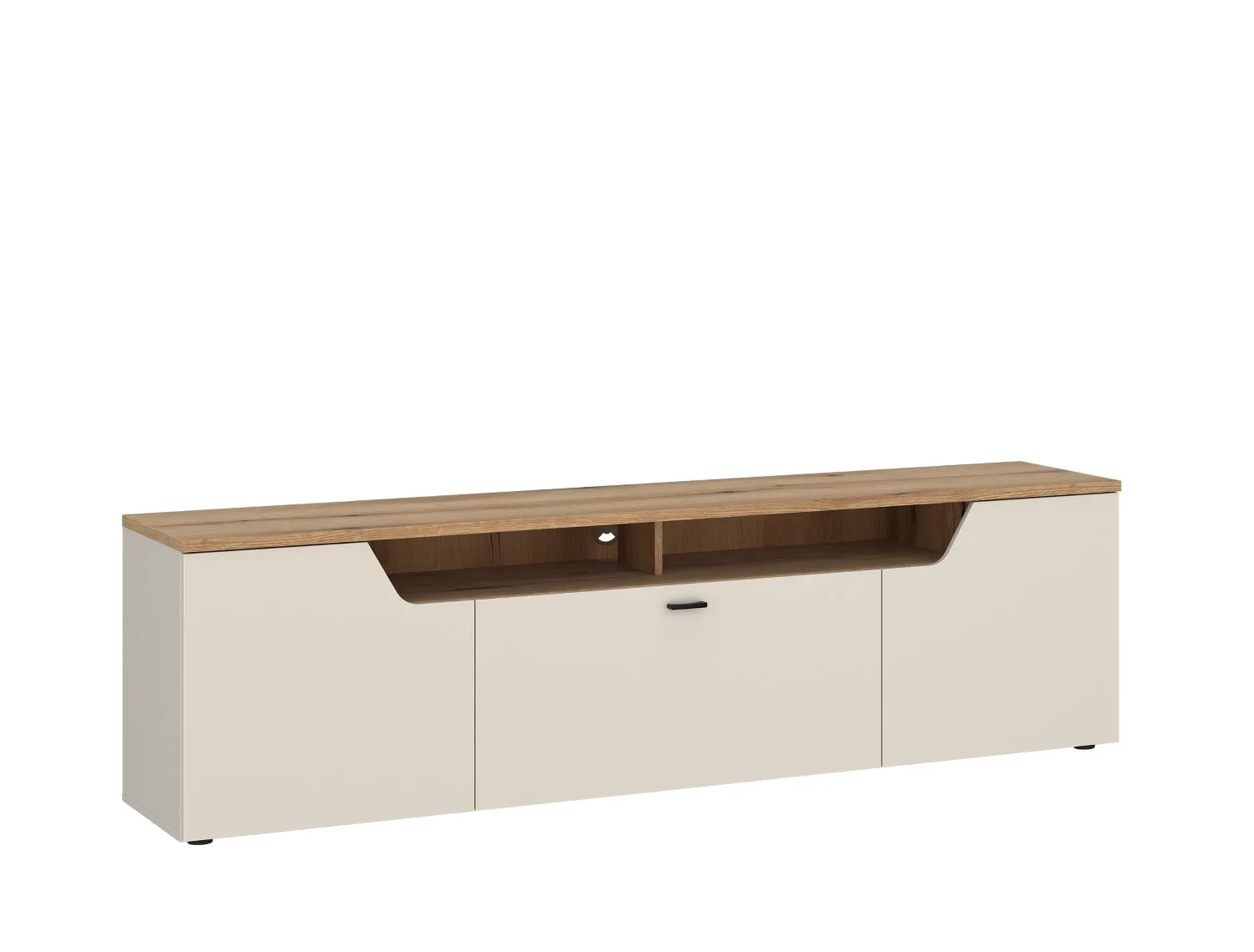 Szafka RTV 2-drzwiowa z 1 klapą CUT OUT 02 | CTUF02 | cashmere dąb coast evoke Meble, Kredens, Tabela, Szafka, Recepcja
