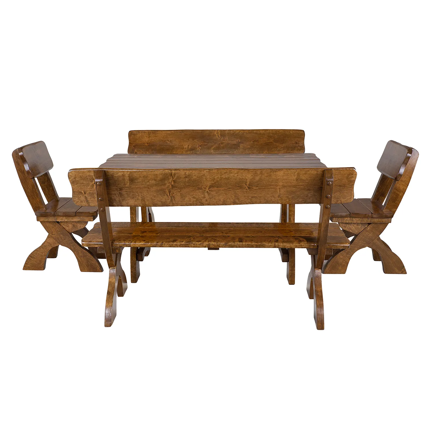 Ława ogrodowa drewniana DYLAN 150 cm olcha kolor dąb lakierowane - DR_MO102_LAWA_S150