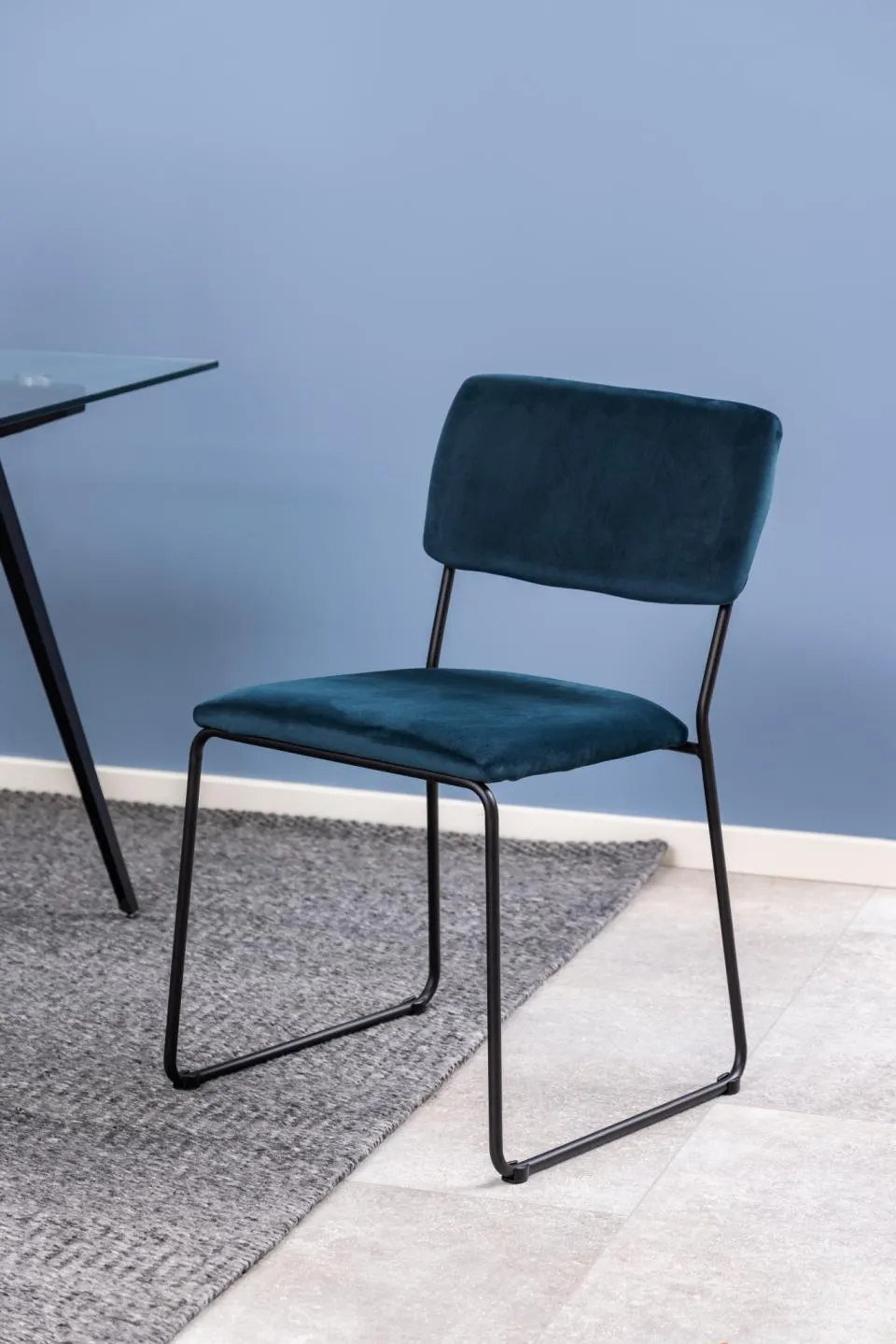 Krzesło Miranda Granatowy, Czarny ( zestaw 2 sztuk ) - 0000080651