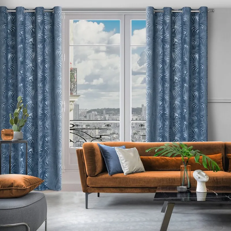 ZASŁONA GOTOWA LIVIA 140 X 250 CM CIEMNONIEBIESKI - EU_385837