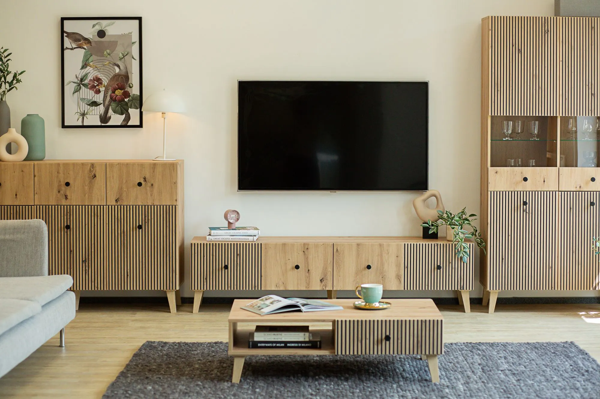 Komoda 3-drzwiowa z 3 szufladami BERLIN dąb artisan - INT_5003192