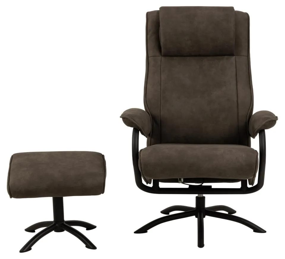 Fotel obrotowy FELIX z podnóżkiem Antracytowy ( Regulowany zagłówek ) - 0000096233