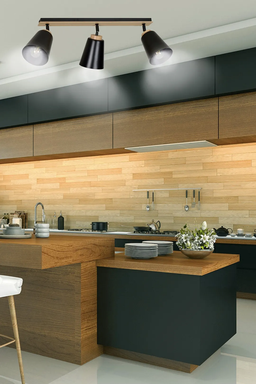 Lampa sufitowa ATLAS Czarny 725/3 - 725/3