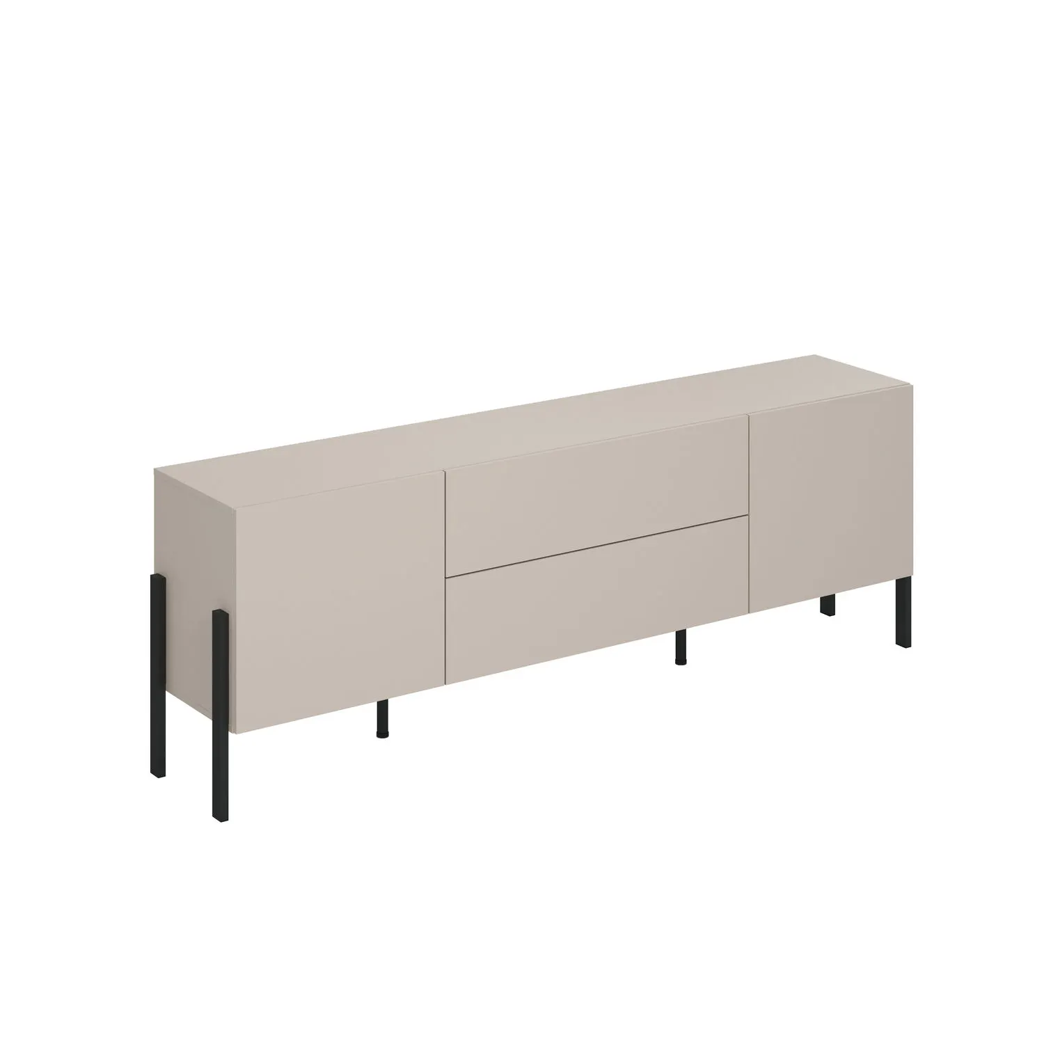 Szafka RTV 2-drzwiowa z 2 szufladami JUKON 204 cm kaszmirowa