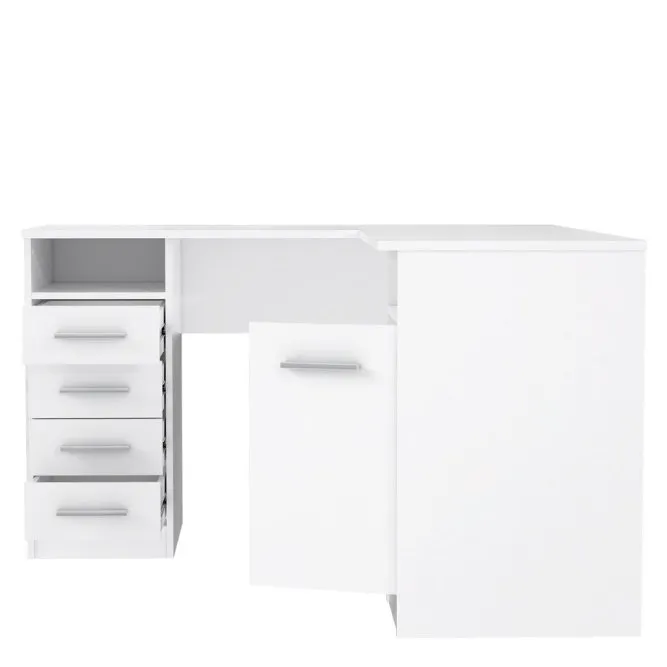 Biurko NET106 narożne z szafką i 4 szufladami - biały - OFDB125-120
