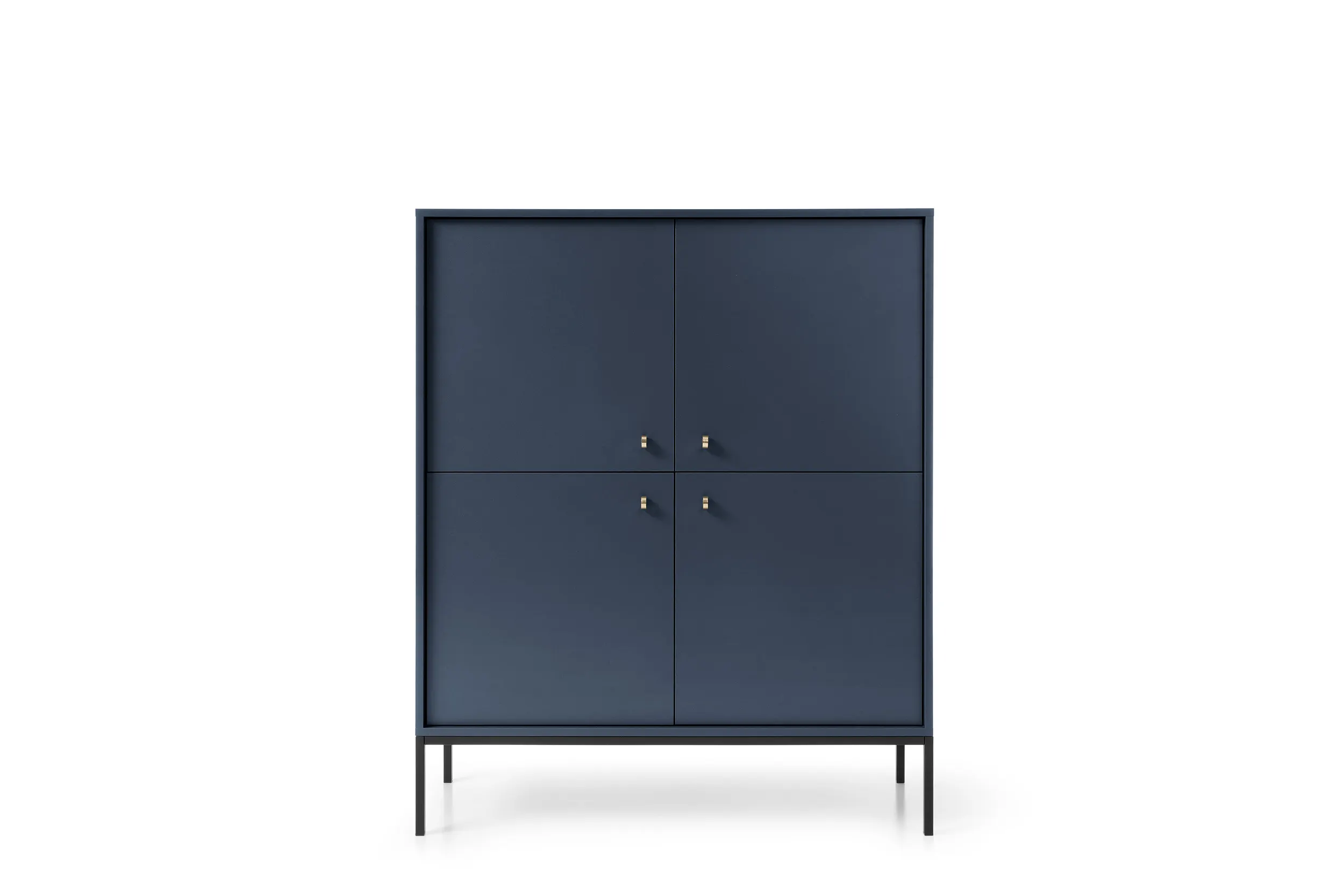 Komoda 4-drzwiowa MONO Granatowy, Czarny