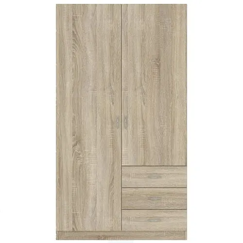 Szafa 2-drzwiowa z 3 szufladami GAYA 97cm dąb sonoma Meble, Drewno, Szafa, Szafka