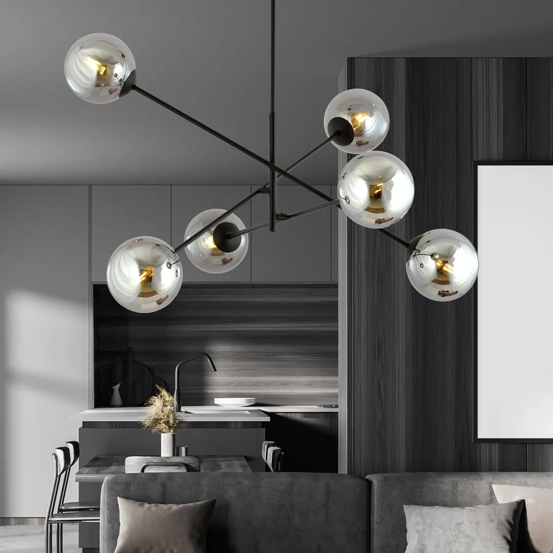 Lampa wisząca LINEAR 6 czarny grafitowy — zdjęcie 5