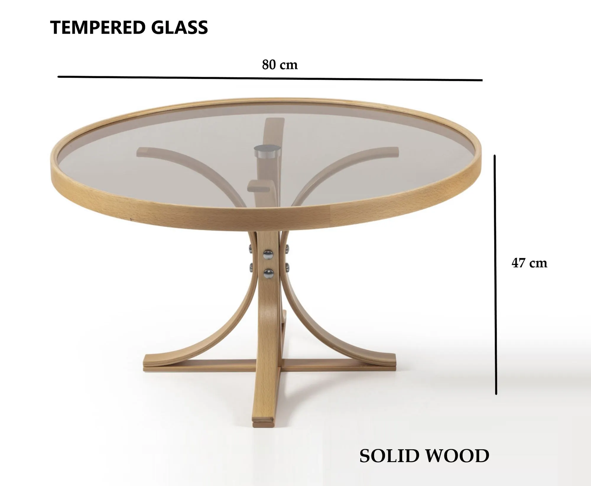 Stolik kawowy okrągły BOSTON fi 80 cm dab naturalny - ASI_643MRL1115