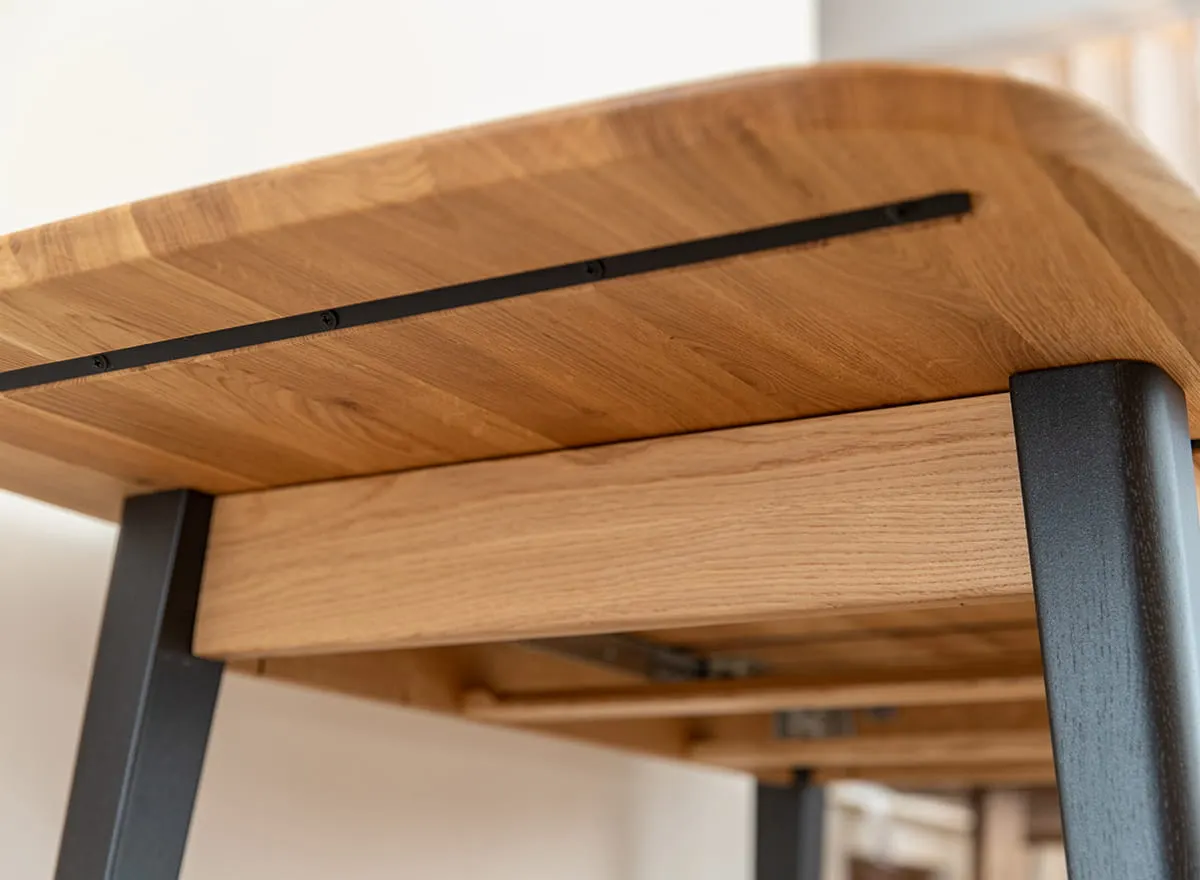 Stół dębowy ORBETELLO rozkładany 80x120(165) cm - dąb olejowany, czarny - KULSR120_45C