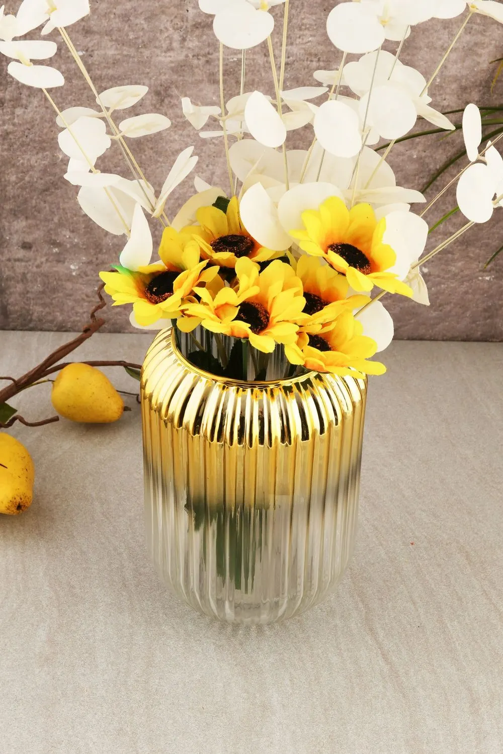 Wazon szklany cieniowany LINE D20G 10x10x20 cm złoty - ASI_329SBL1103