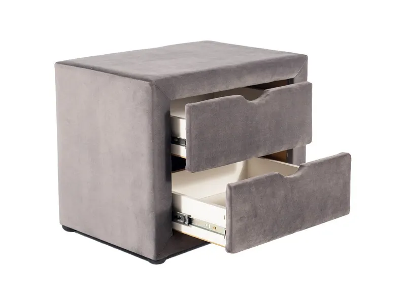 Szafka nocna ET-002 Velvet tapicerowana z szufladami szara Signal - ET002VSZ