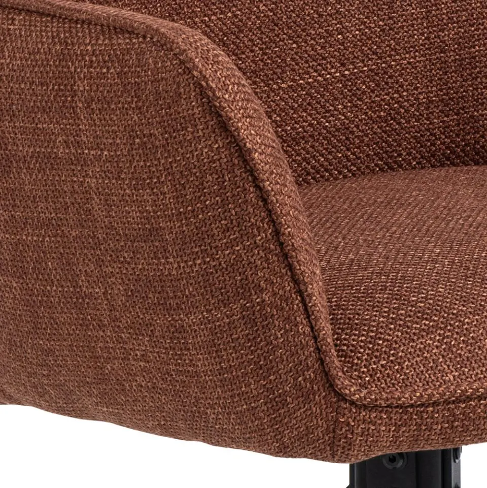 Krzesło obrotowe z podłokietnikami DOMINO Brązowy, Czarny ( zestaw 2 sztuk ) - 0000101940