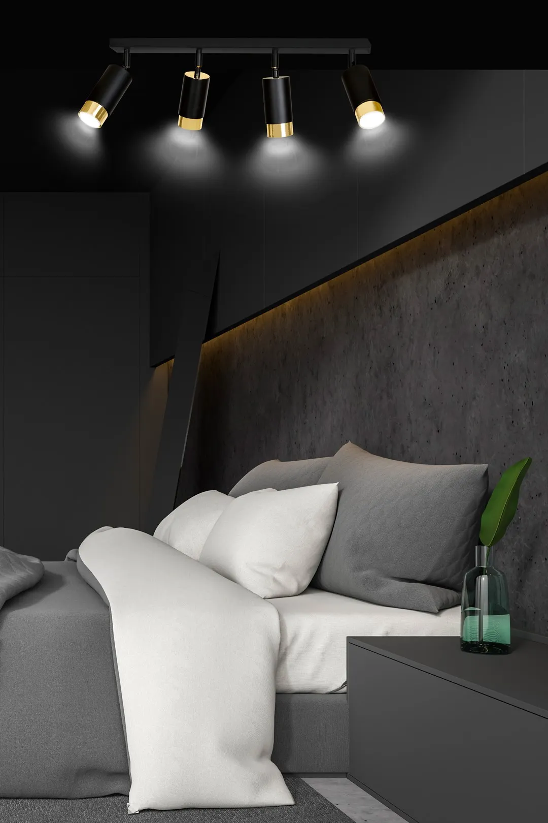 Lampa sufitowa HIRO 4 czarny złoty — zdjęcie 6
