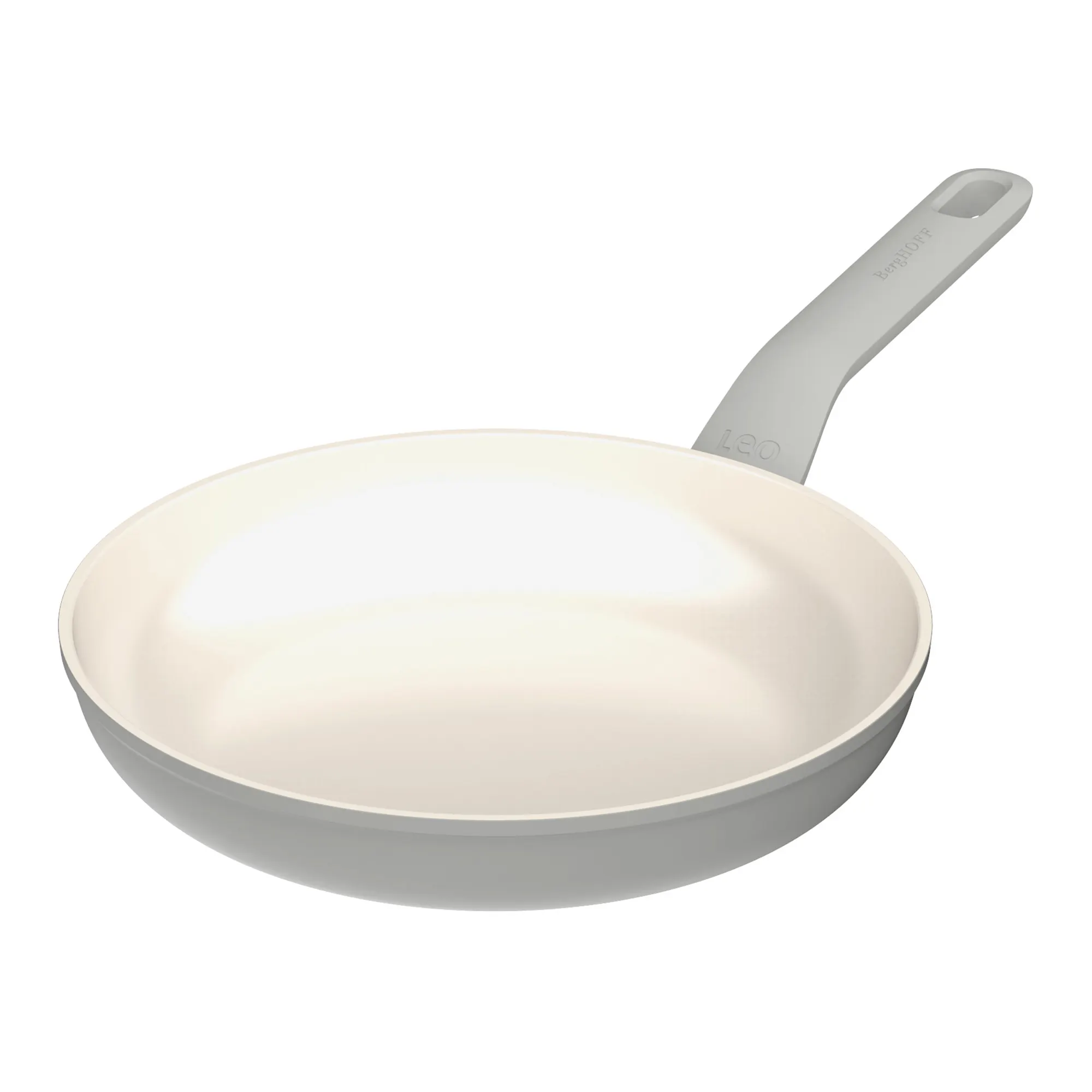 image patelnia, patelnia non-stick, kolor biały, uchwyt silikonowy, powłoka nieprzywierająca