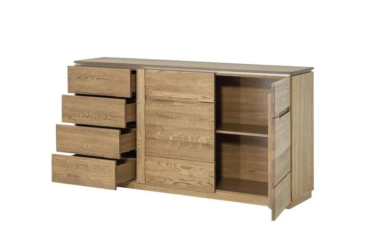 Komoda 2-drzwiowa z 4 szufladami MONTENEGRO 45 drewniana dąb rustical 163x87x42cm - TH-100-0936