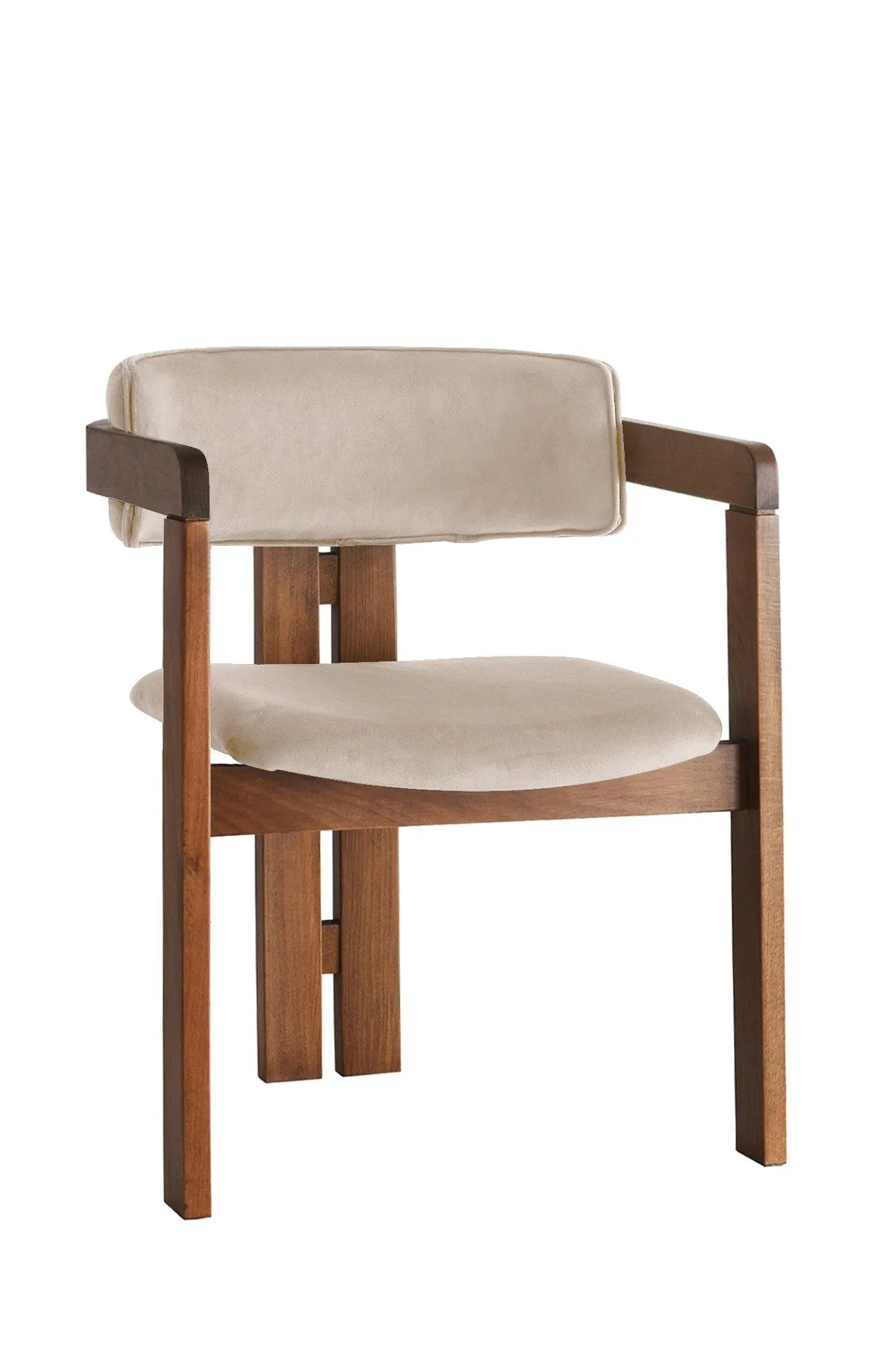 Krzesło drewniane z podłokietnikami CO - 013 orzech beżowe - ASI_974NMB1744