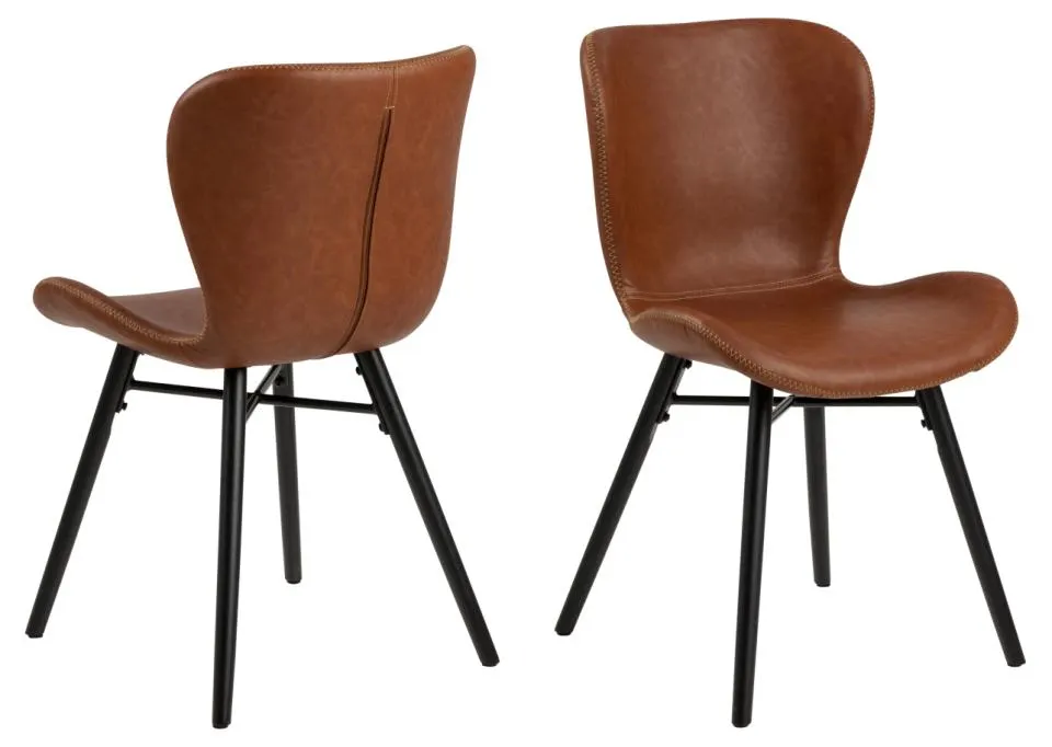 Krzesło tapicerowane DOREN ekoskóra- brązowy (zam. błyskawiczny), czarny ( zestaw 2 sztuk )