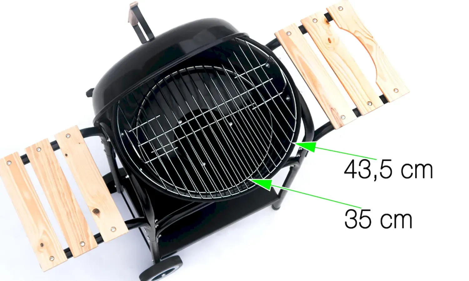 GRILL węglowy z półkami i pokrywą MIR270 czarny — zdjęcie 8