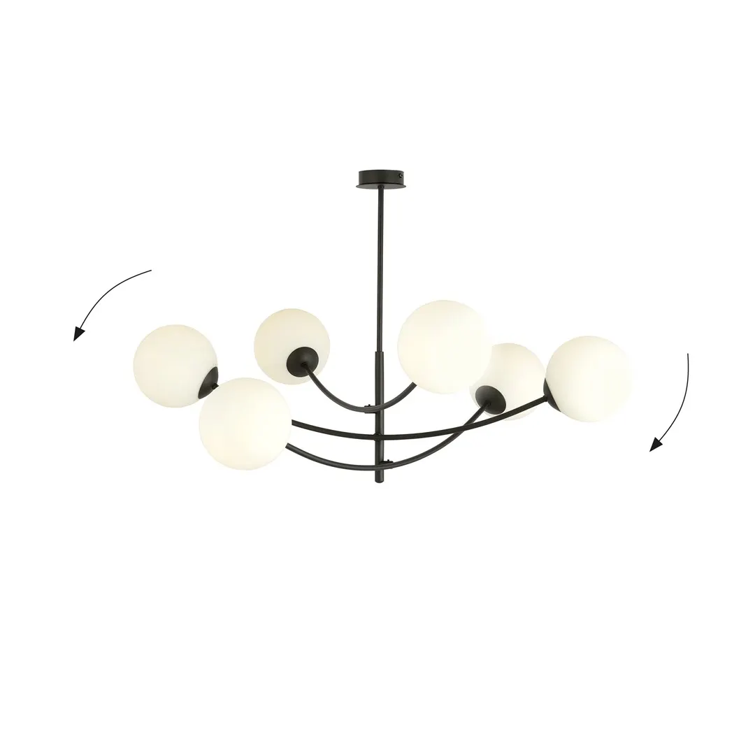 Lampa sufitowa HUNTER 6 czarny biały — zdjęcie 3