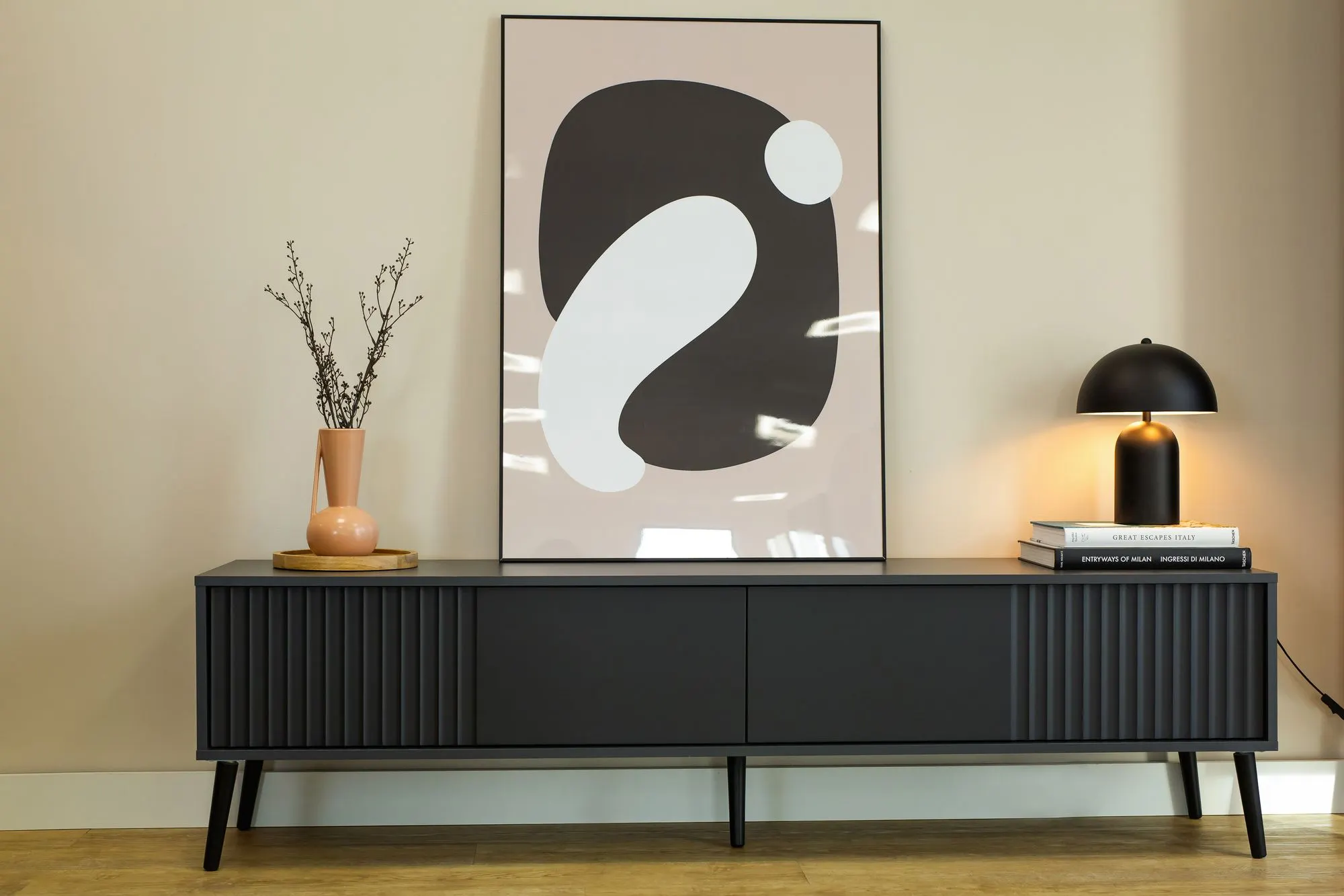 Szafka RTV 2-drzwiowa BARCELONA 180cm antracyt - INT_5003182