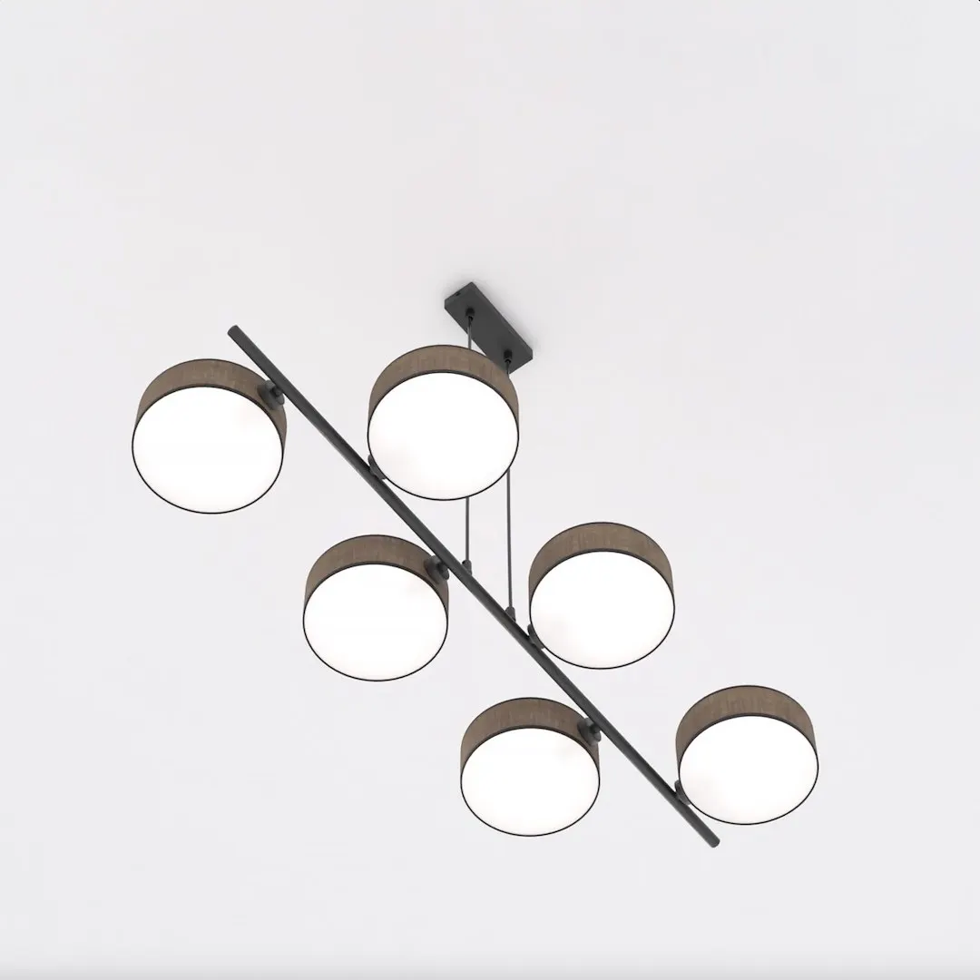 Lampa wisząca DRUMZ 6 abażur brązowy — zdjęcie 3