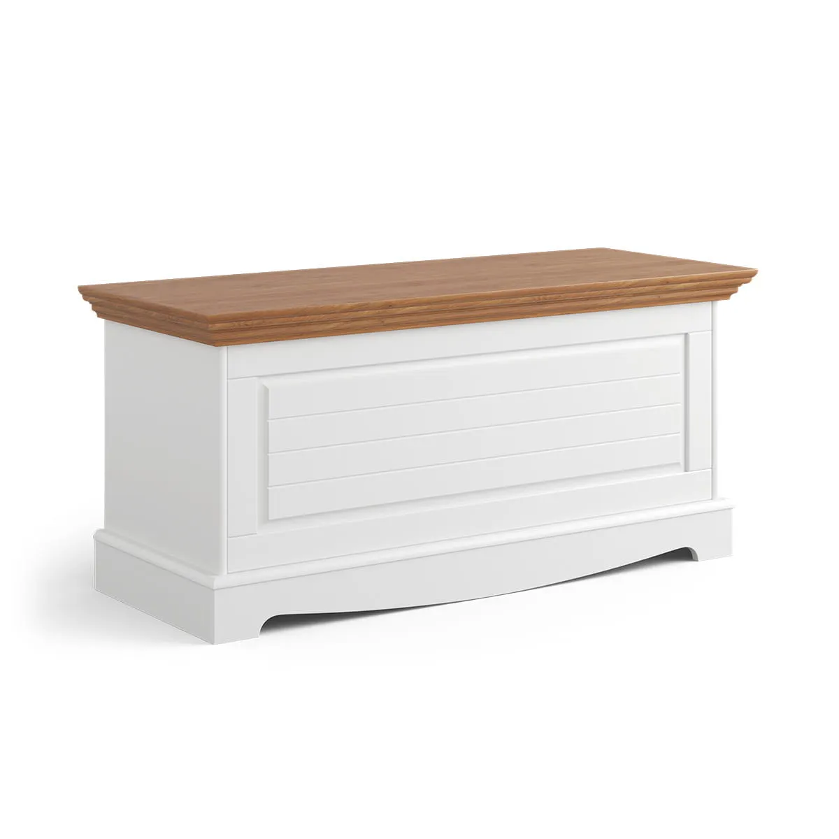 Skrzynia sosnowa BELLUNO ELEGANTE biała-dąb