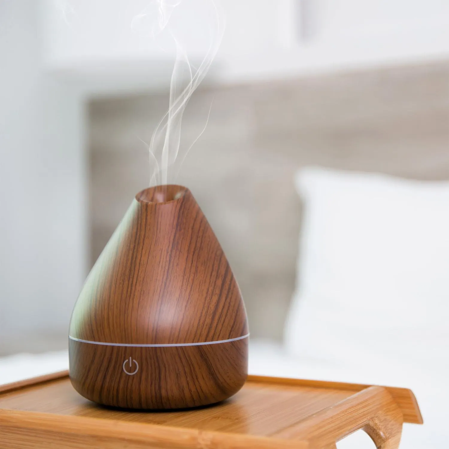 aroma diffuser, drewniany, ultradźwiękowy, mgła, zapach do domu