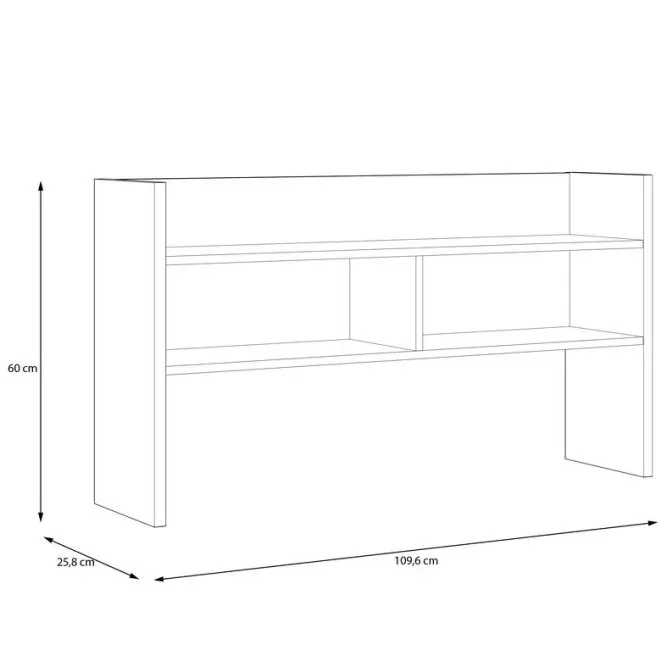 Nadstawka na biurko MODULTRICK 110 cm - biały, dąb artisan - MDUN121-M957