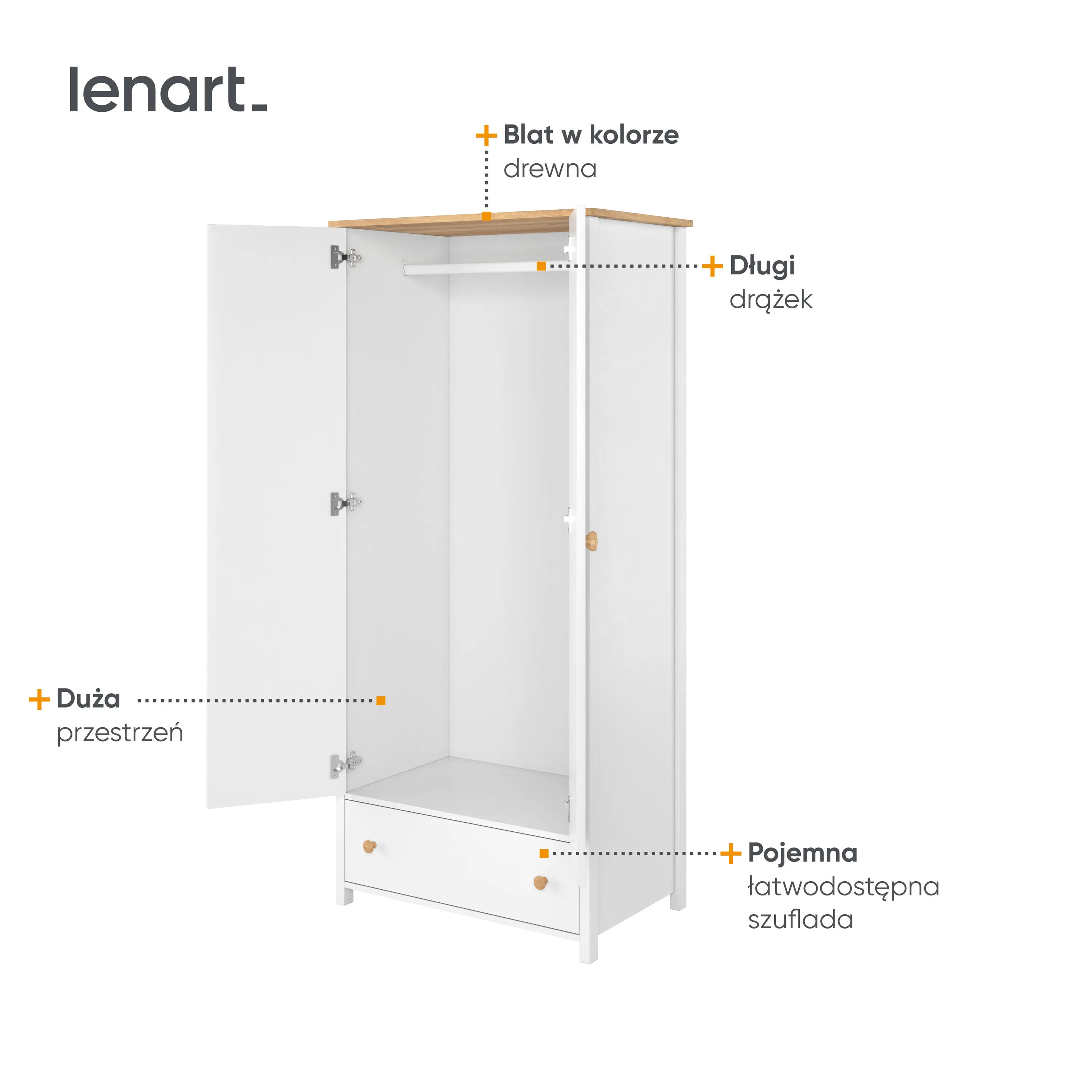 Szafa 2-drzwiowa Story SO-01 biała - SO1BDN