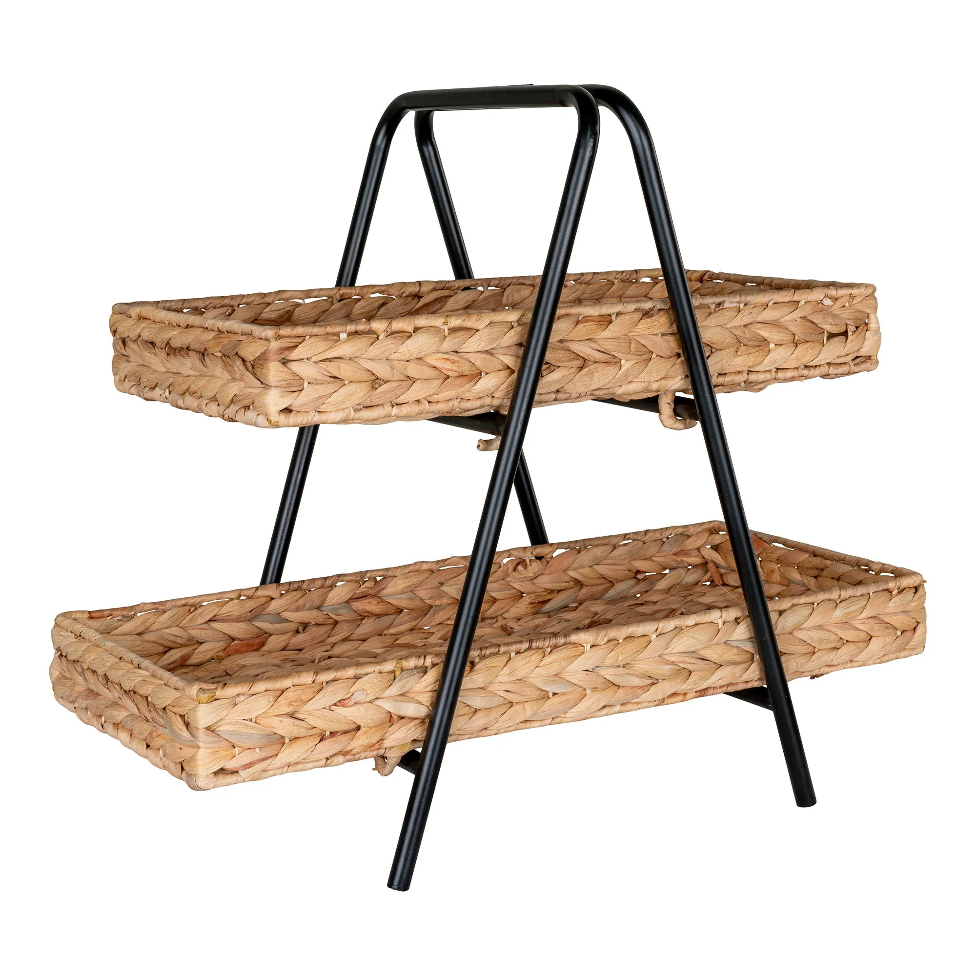 Taca do serwowania ALFARO hiacynt wodny metal 42x23x435 cm naturalna czarna - 4601036