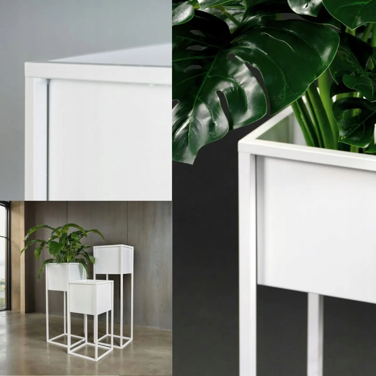 DONICZKA-osłonka na donice metalowa MONACO S biała - LD_TZ000105