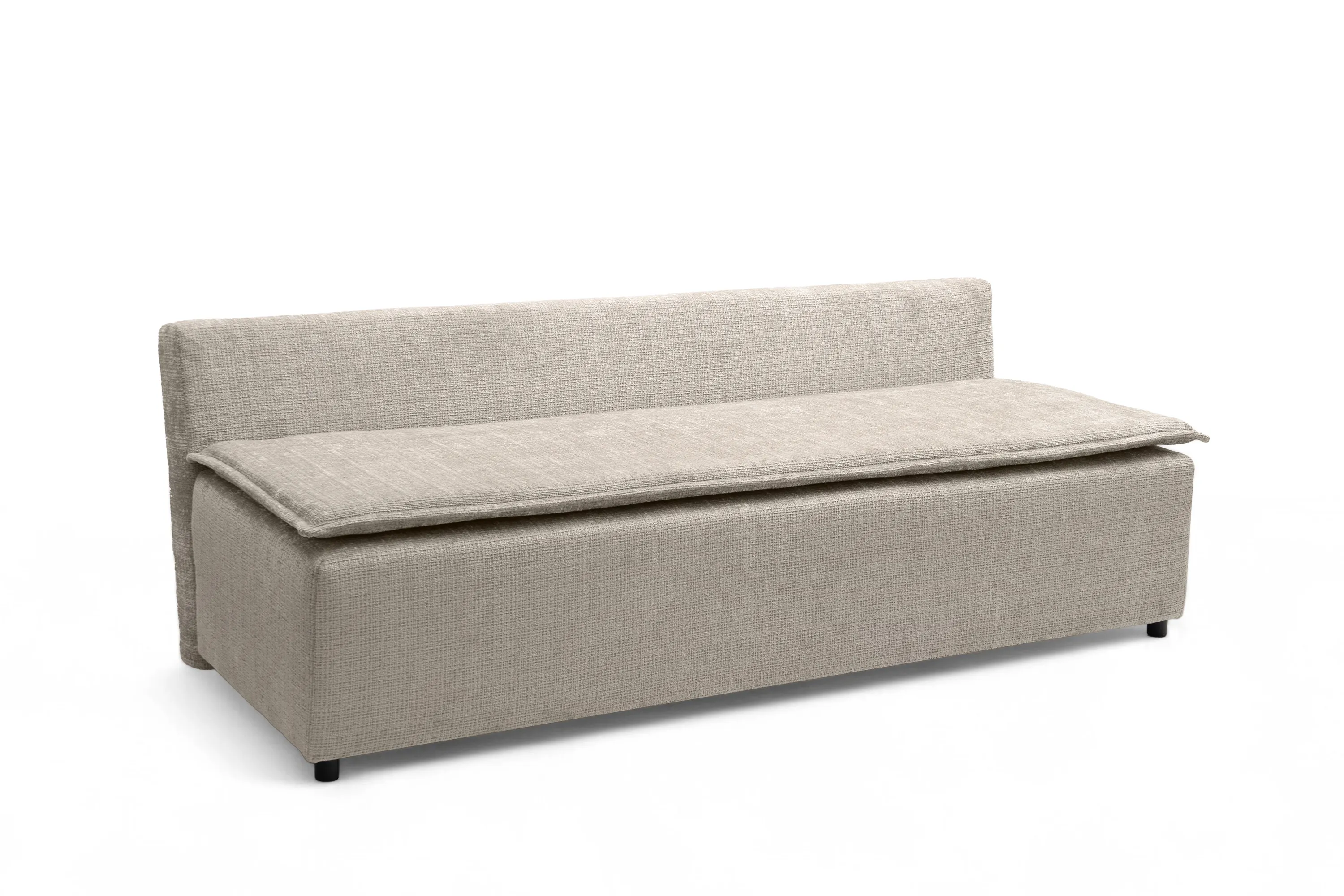 Sofa rozkładana z pojemnikiem FIRIOZA 210 cm ciemnobeżowa - B_165928