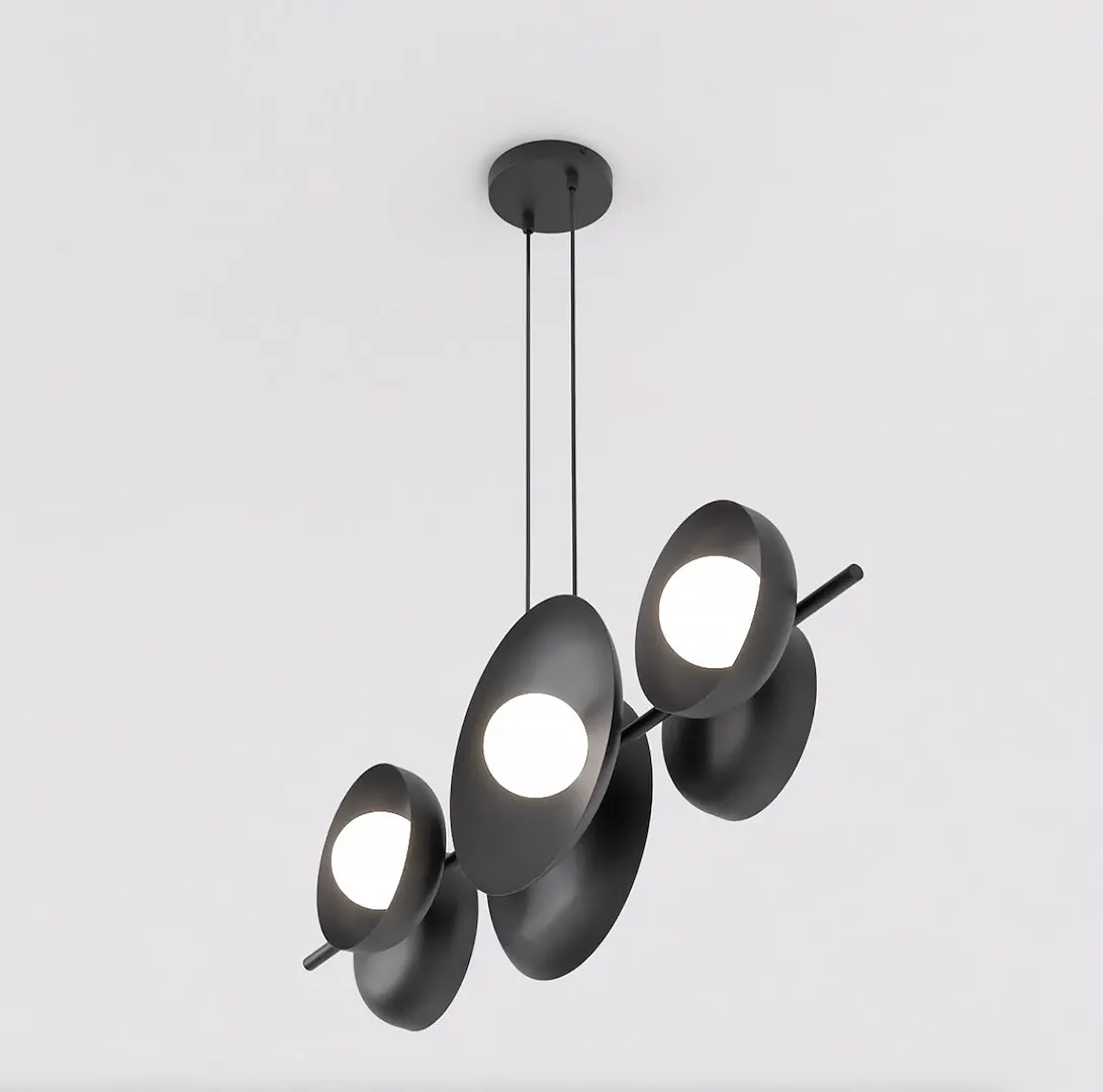 Lampa wisząca metalowa VOLUM 6 czarna — zdjęcie 3