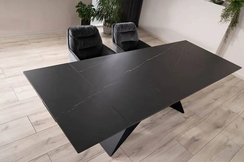 Stół rozkładany SALVADORE CERAMIC 90x160(240) cm ceramika Sahara Noir czarny - SALVADORECC160