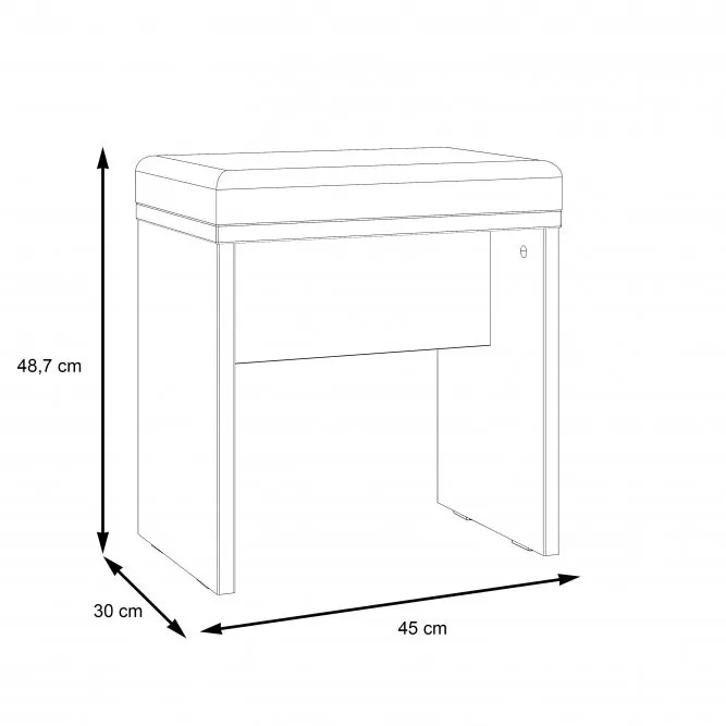 Taboret - ławka tapicerowana DALATE 45 cm dąb katania - OLNT011-D89