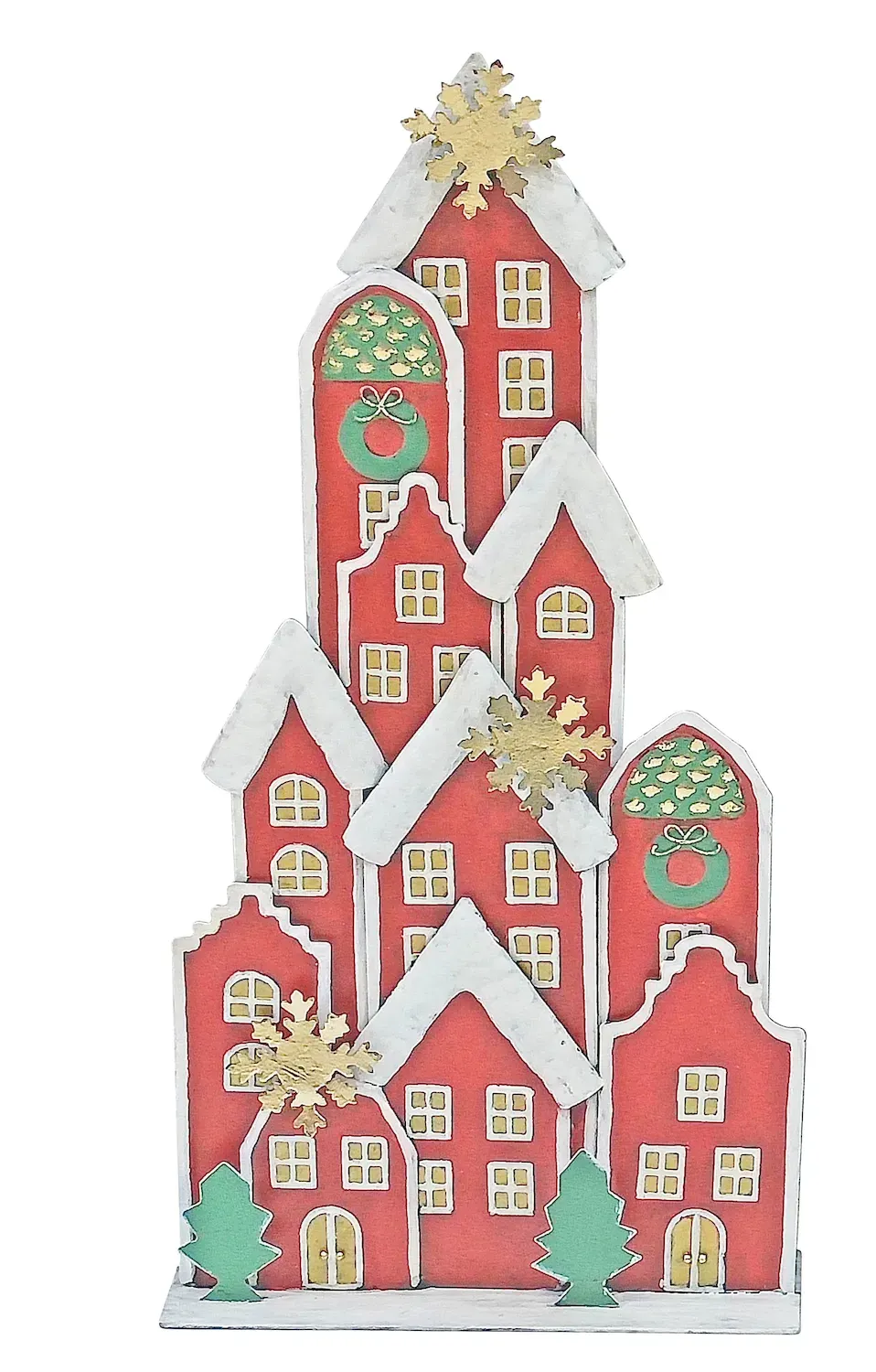 Dekoracja metalowa DOMKI KOLOROWE wielokolorowy Dekoracja metalowa DOMKI KOLOROWE wielokolorowy