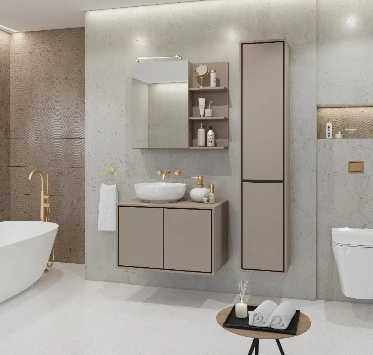 Szafka wisząca IRVINE 1-drzwiowa z lustrem - congo - 30CWNP20