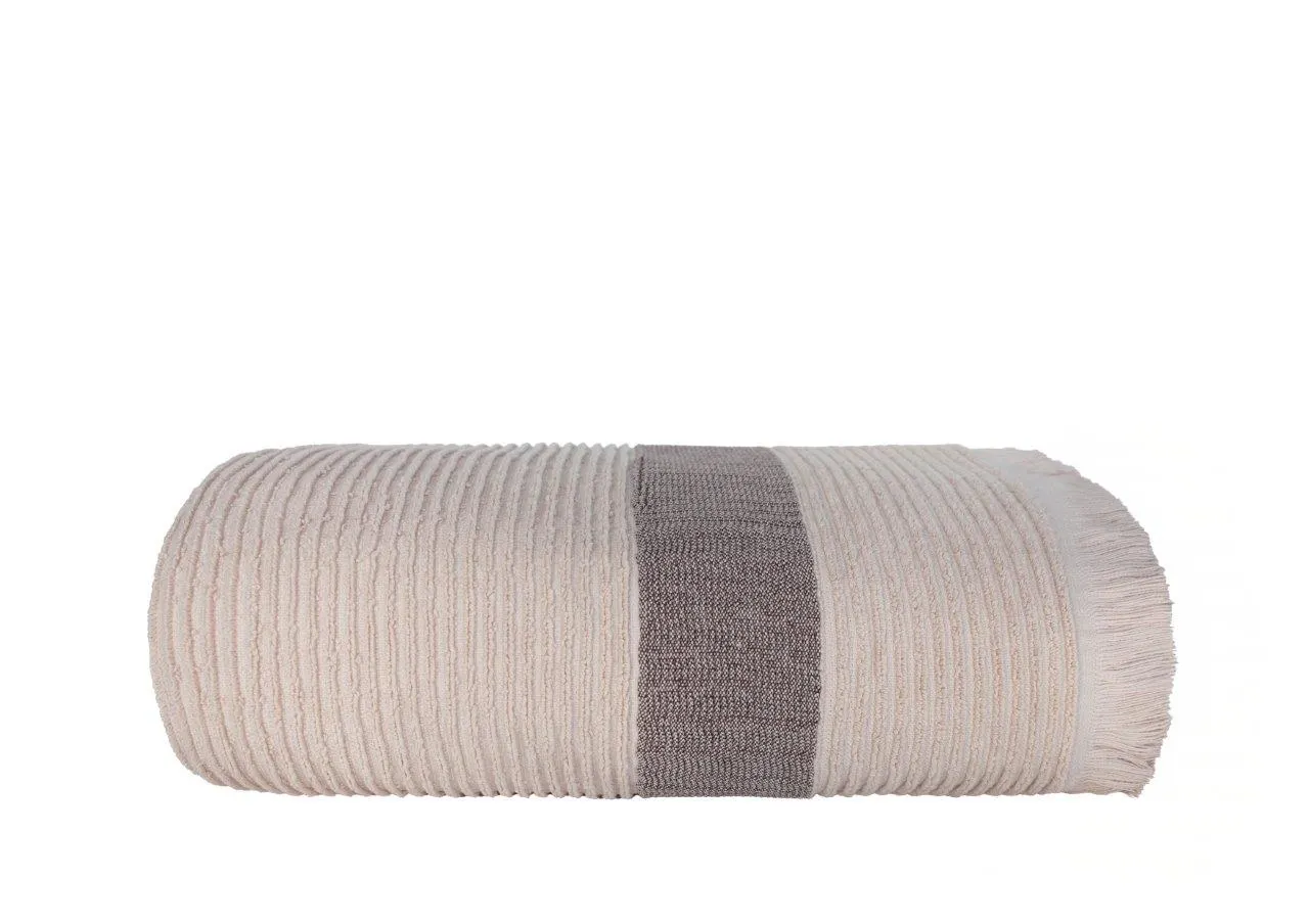 Ręcznik z frędzlami frotte FALA 50x90 gramatura 500 beżowy Wystrój domu
