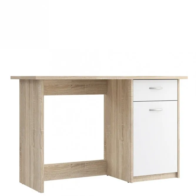 Biurko BALIOS z szafką i szufladą - dąb sonoma, biały Biurko BALIOS z szafką i szufladą - dąb sonoma, biały