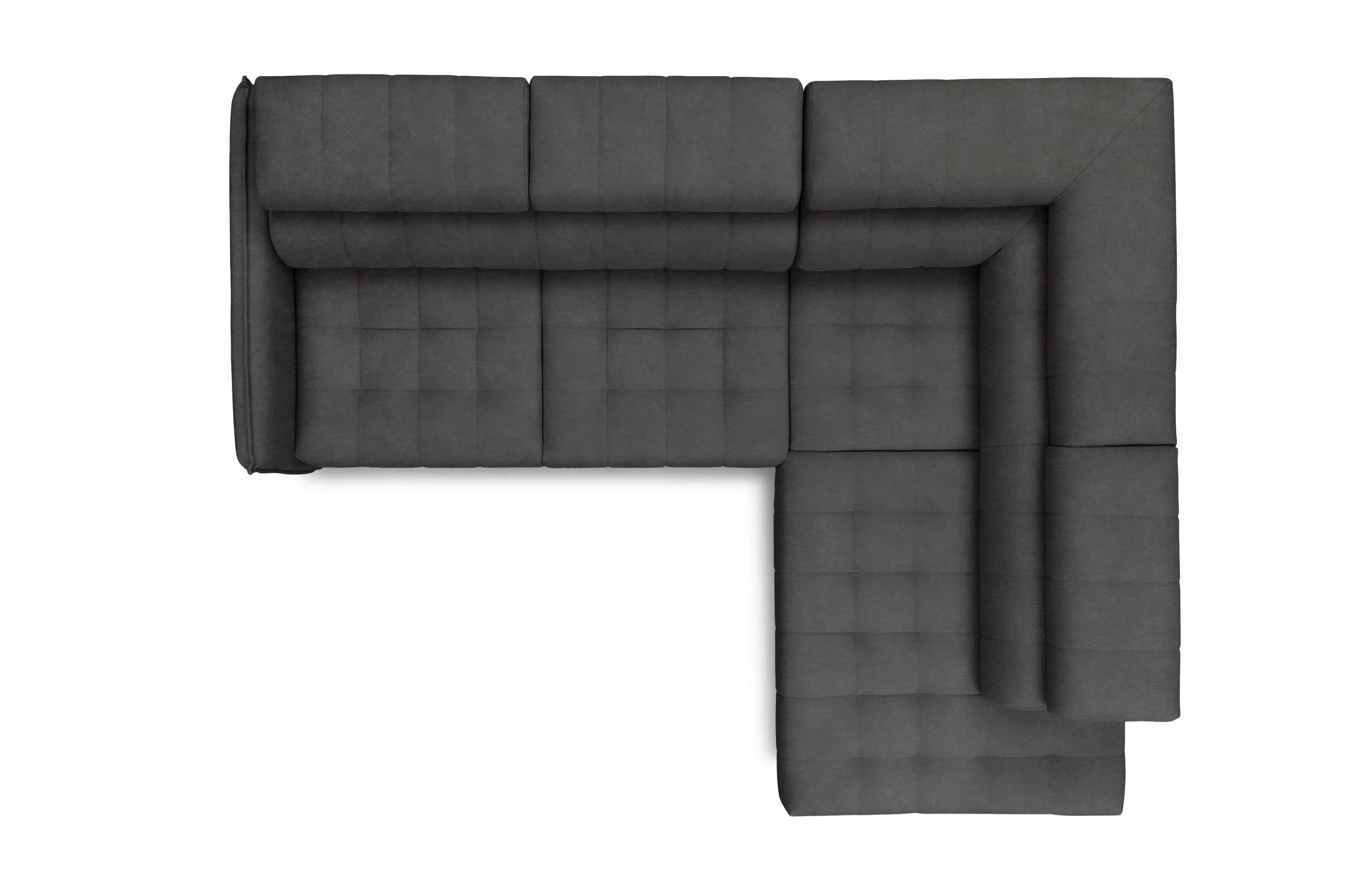 Narożnik prawostronny ELARIAS L regulowane zagłówki i podłokietniki tkanina Zetta 305 grafitowy - B_162441