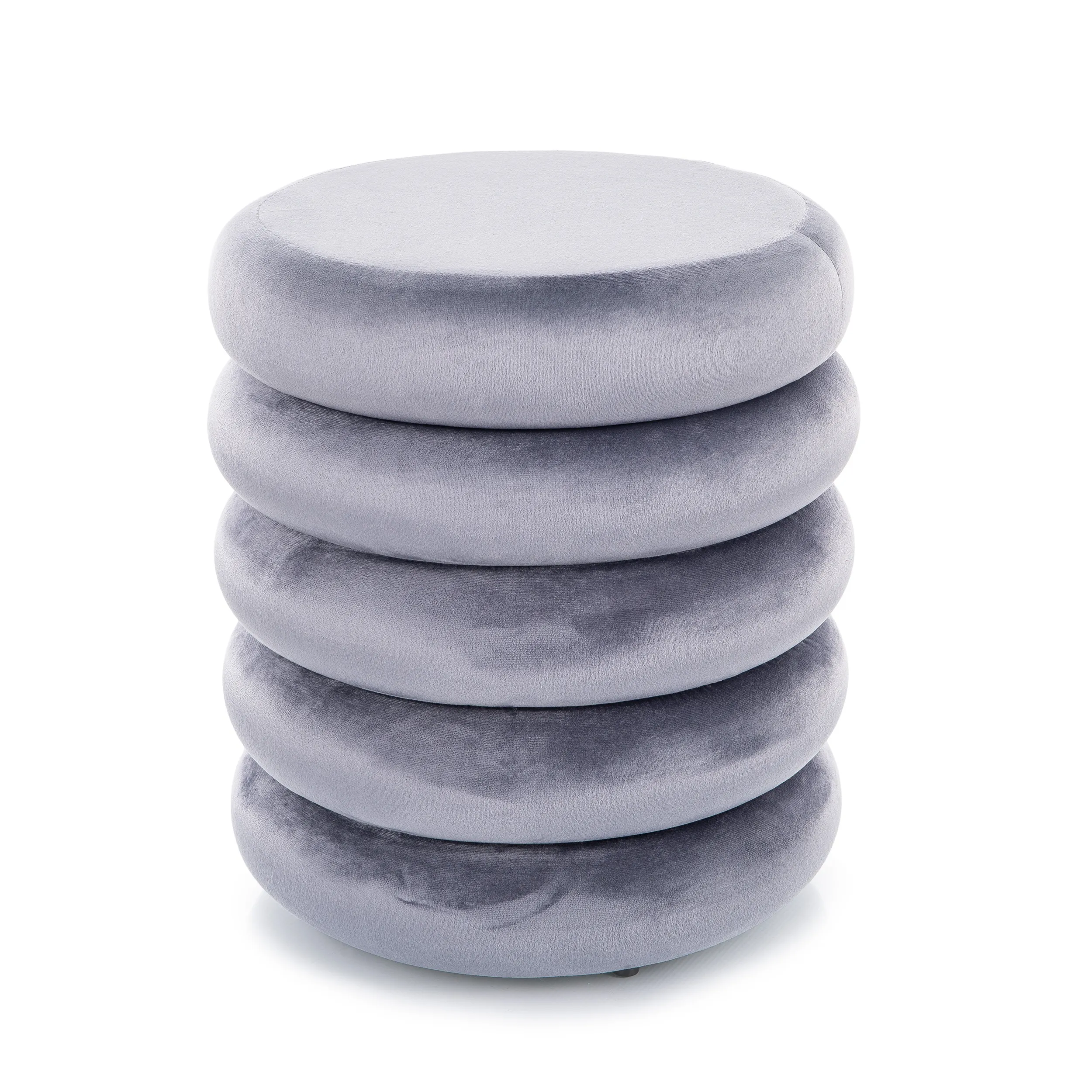 Puf z pojemnikiem CALVI VELVET 46x40 szary Meble, Poduszka, Wystrój domu