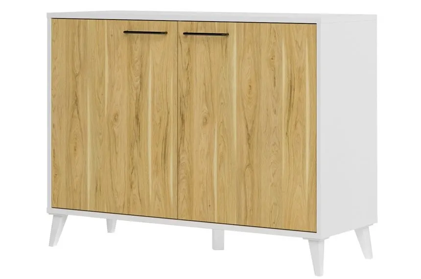 Komoda BARRIS 44 dwudrzwiowa orzech biała 110x83x42cm
