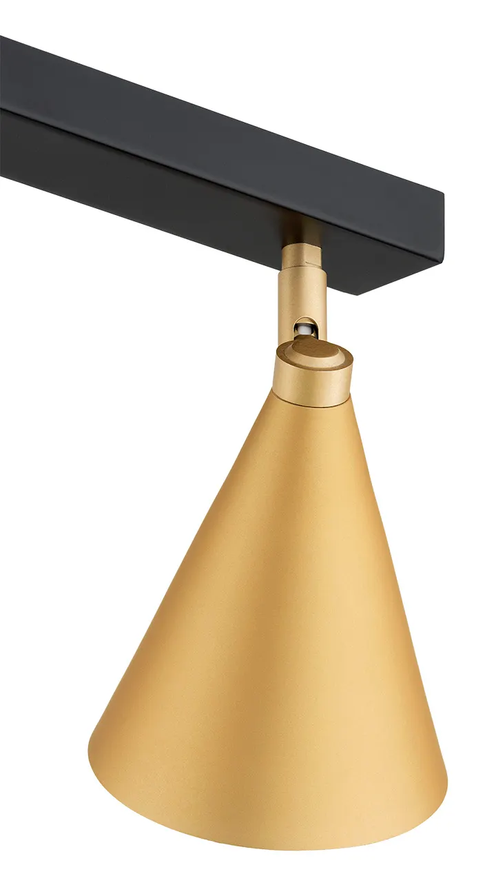 Plafon kinkiet LUCINDA metalowy czarny złoty 63x20cm - 7149