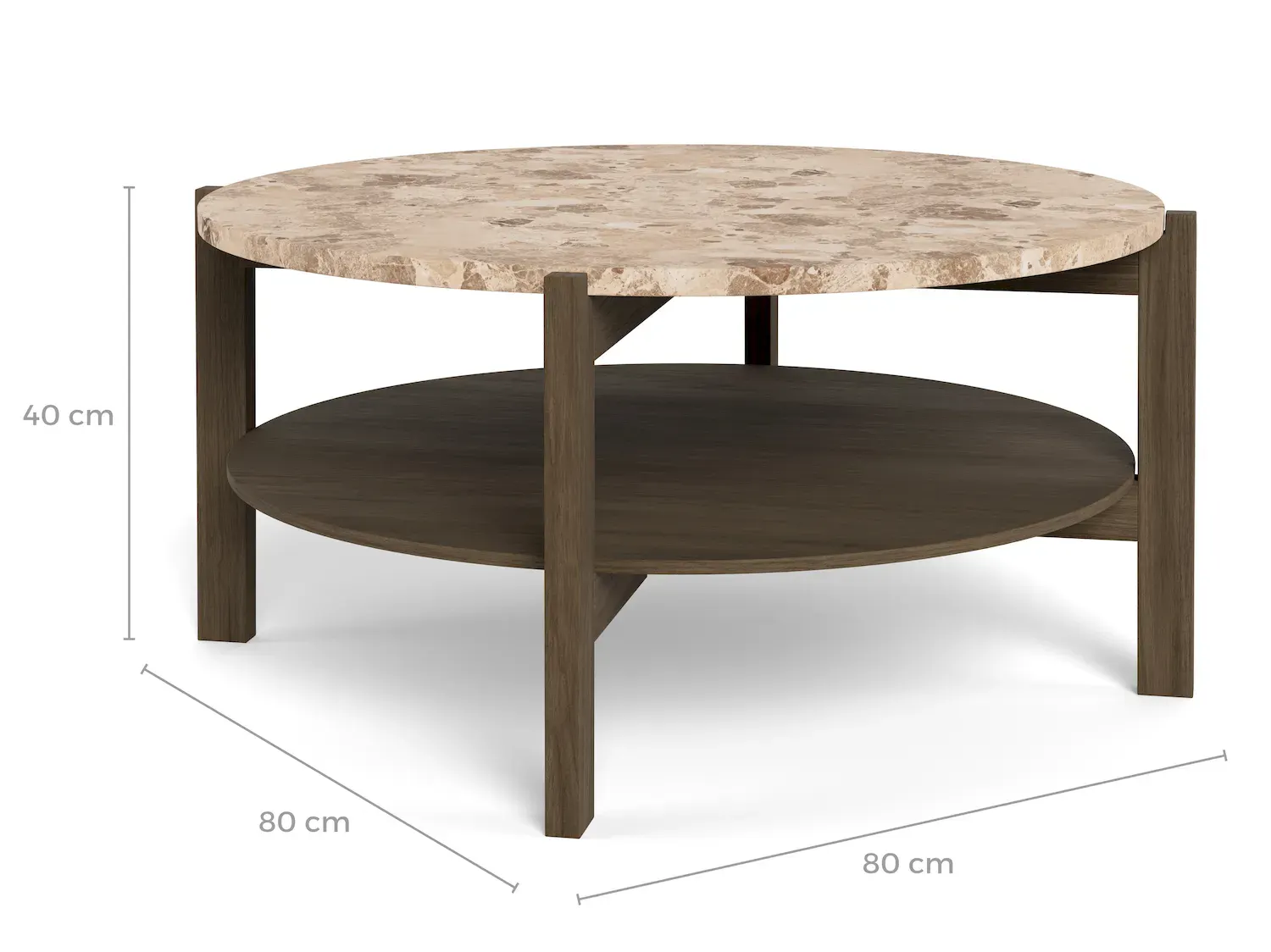 Stolik kawowy DORSETT 80 cm latte dąb wędzony - H000025775