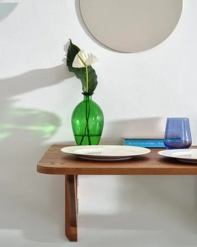 Stół ścienny opadający KLAPP drewniany 60x70 jesion naturalny - RGBKLAPP6070_ASH