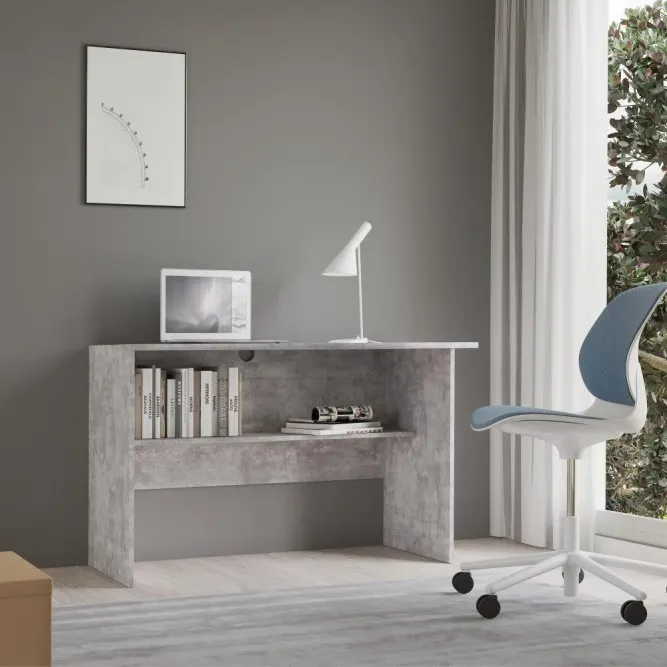 Biurko EMILY z półką 110 cm - efekt betonu - EMLB11-U39